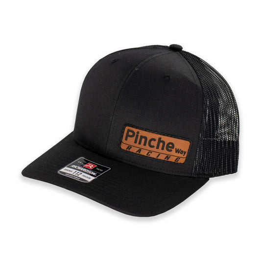 Pinche Way Racing Black Hat (Leather Side Logo)